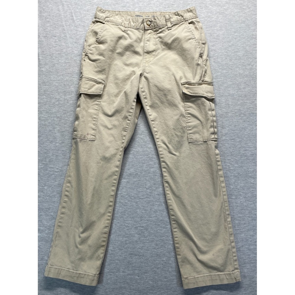Old Navy Built In Flex Cargo Pants Mens 30x27.5 Beige Cotton Straight Workwear